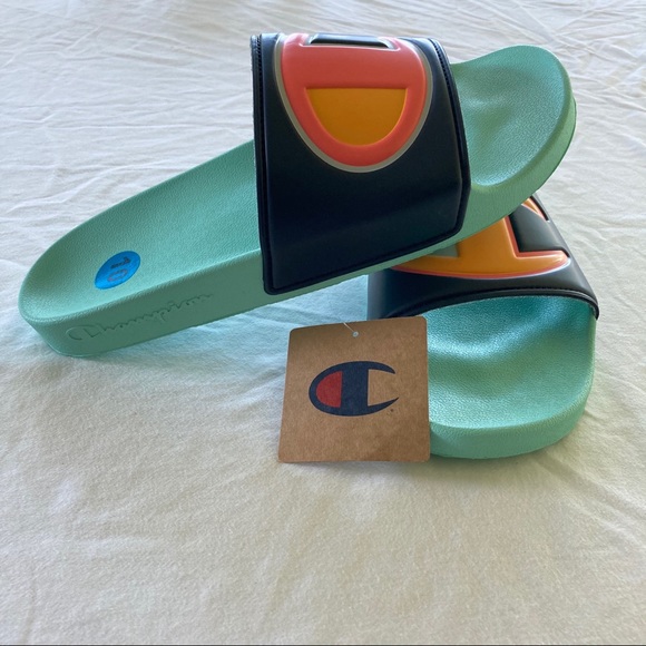 Men’s Champion Navy/Multicolor Slides - Picture 4 of 6